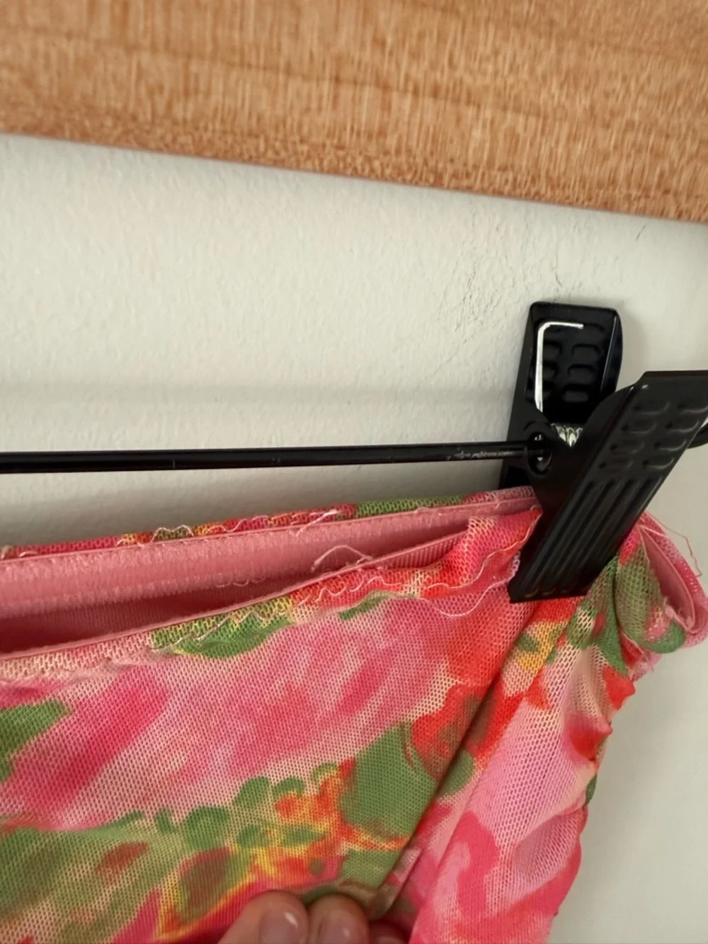 NWT ONLY Pink Floral Ruched Mesh Strapless Dress (size medium) - Picture 8 of 8